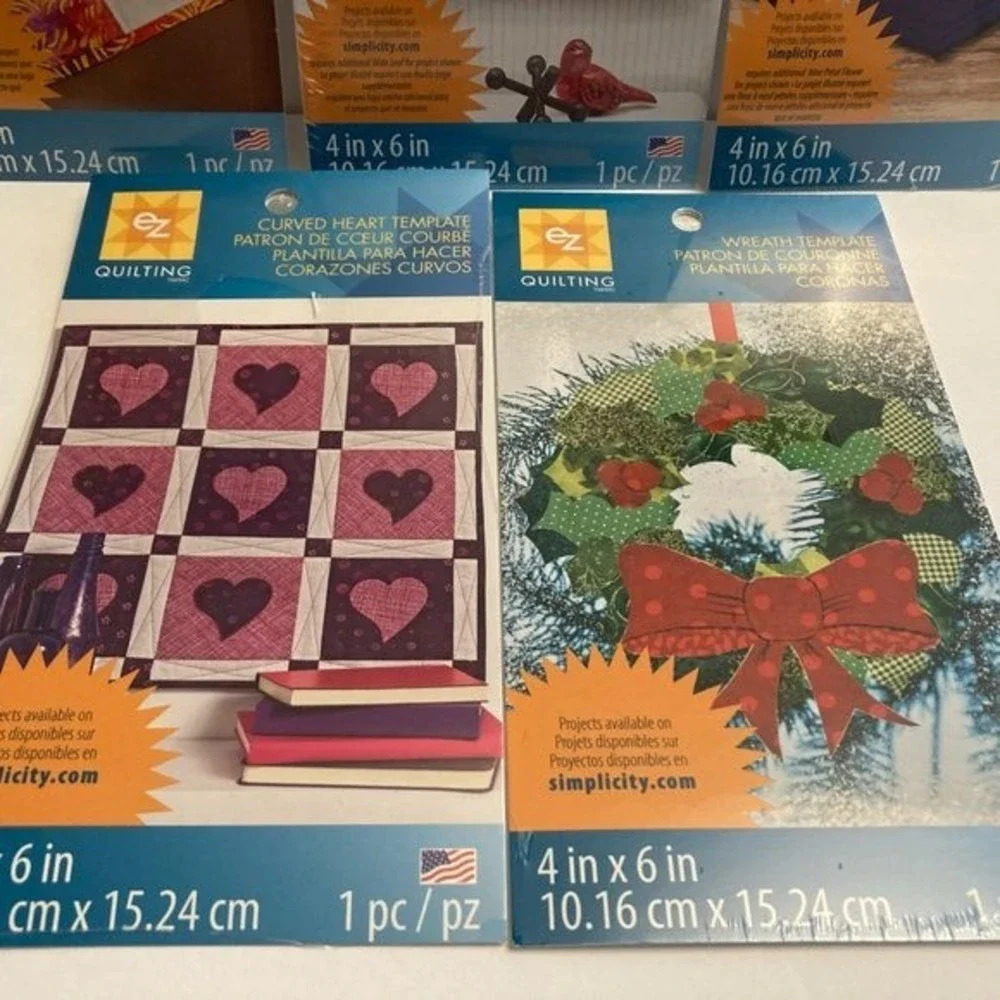5 Simplicity EZ Quilting Template Stencils Fabric Paper Crafts Scrapbook